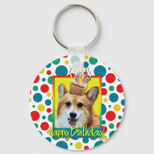 Birthday Cupcake - Corgi - Owen Sleutelhanger