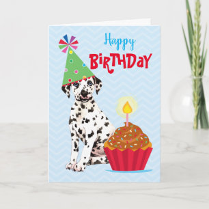 Birthday Cupcake Dalmatian Kaart