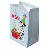 Birthday Cupcake Dalmatian Medium Gift Bag Cadeauzakje (Achterkant Gekanteld)