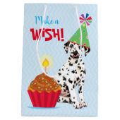 Birthday Cupcake Dalmatian Medium Gift Bag Cadeauzakje (Achterkant)