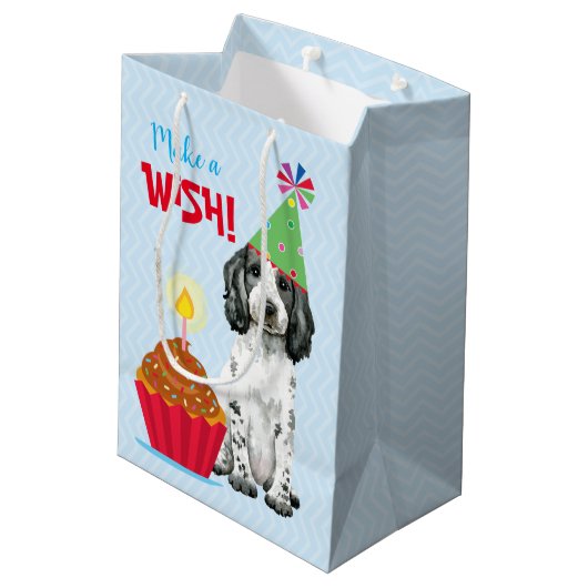 Birthday Cupcake English Cocker Spaniel Medium Cadeauzakje (Achterkant Gekanteld)