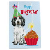 Birthday Cupcake English Cocker Spaniel Medium Cadeauzakje (Voorkant)