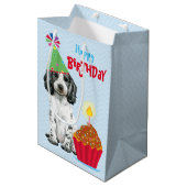 Birthday Cupcake English Cocker Spaniel Medium Cadeauzakje (Voorkant Gekanteld)