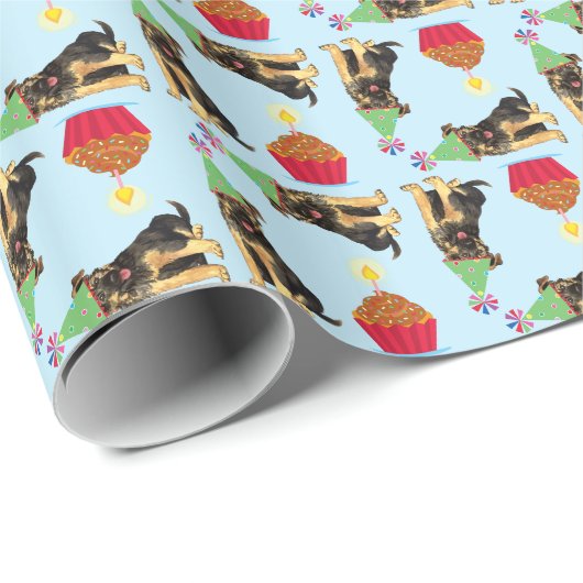 Birthday Cupcake English Setter Wrapping Paper Cadeaupapier (Rol Hoek)