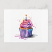 Birthday Cupcake Feestdagenkaart (Voorkant)