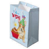 Birthday Cupcake French Bulldog Medium Gift Bag Medium Cadeauzakje (Achterkant Gekanteld)