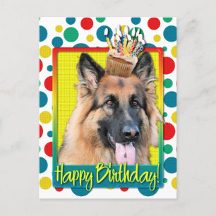 Birthday Cupcake - German Shepherd - Chance Briefkaart