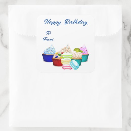 Birthday Cupcake Gift Label Stickers (Tas)