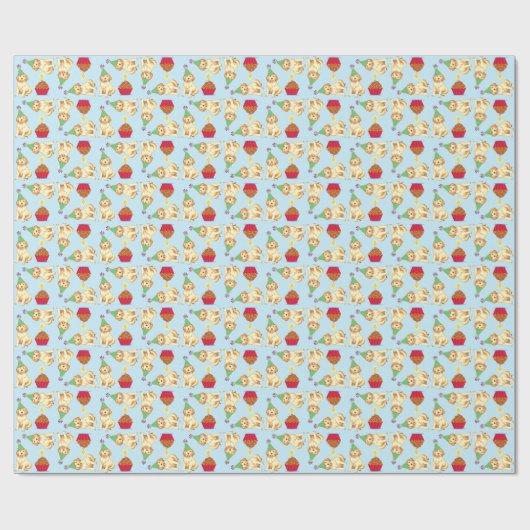Birthday Cupcake Golden Retriever Cadeaupapier (Vlak)