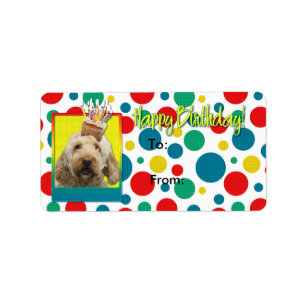 Birthday Cupcake - GoldenDoodle Etiket