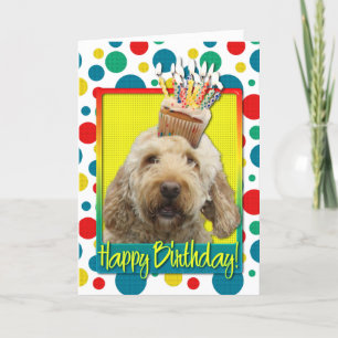 Birthday Cupcake - GoldenDoodle Kaart