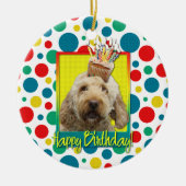 Birthday Cupcake - GoldenDoodle Keramisch Ornament (Voorkant)