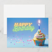 Birthday Cupcake Kaart (Voorkant / Achterkant)