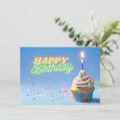 Birthday Cupcake Kaart (Staand voorkant)