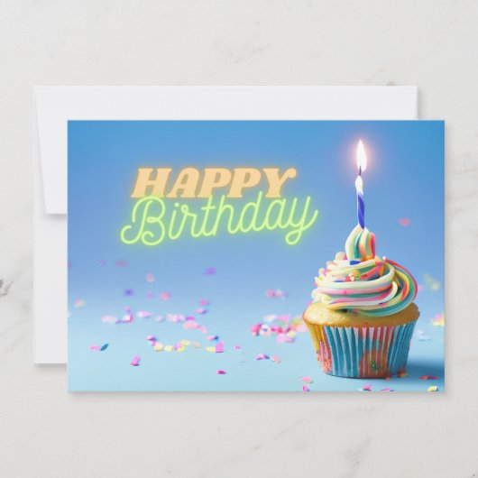 Birthday Cupcake Kaart (Voorkant)