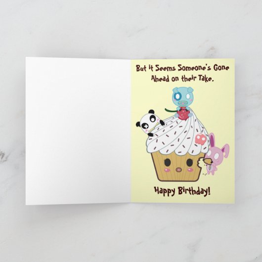 Birthday Cupcake Kaart (Binnen)