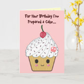 Birthday Cupcake Kaart (Gele Bloem)