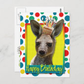 Birthday Cupcake - Kangaroo Briefkaart (Voorkant / Achterkant)