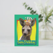 Birthday Cupcake - Kangaroo Briefkaart (Staand voorkant)