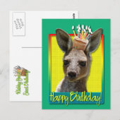 Birthday Cupcake - Kangaroo Briefkaart (Voorkant / Achterkant)