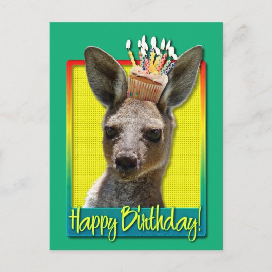 Birthday Cupcake - Kangaroo Briefkaart (Voorkant)