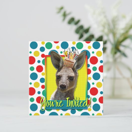 Birthday Cupcake - Kangaroo Kaart (Staand voorkant)