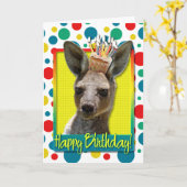Birthday Cupcake - Kangaroo Kaart (Gele Bloem)