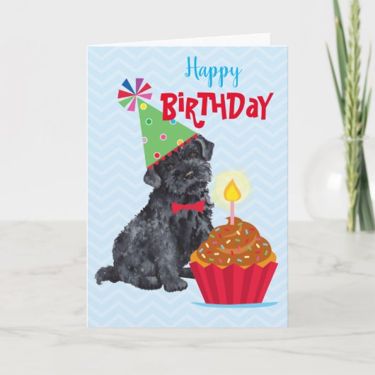Birthday Cupcake Kerry Blue Terrier Kaart (Voorkant)