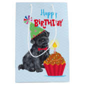 Birthday Cupcake Kerry Blue Terrier Medium Cadeauzakje (Voorkant)