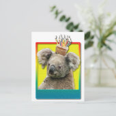 Birthday Cupcake Koala Briefkaart (Staand voorkant)