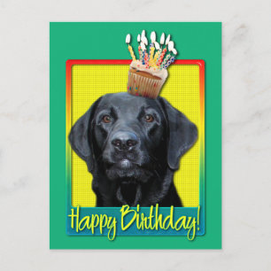 Birthday Cupcake - Labrador - Black - Gage Briefkaart