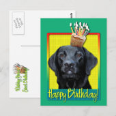 Birthday Cupcake - Labrador - Black - Gage Briefkaart (Voorkant / Achterkant)