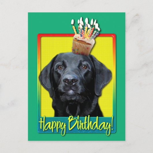 Birthday Cupcake - Labrador - Black - Gage Briefkaart (Voorkant)