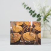 Birthday Cupcake met kaarsen Briefkaart (Staand voorkant)