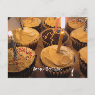 Birthday Cupcake met kaarsen Briefkaart