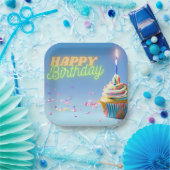 Birthday Cupcake Papieren Bordje (Feest)