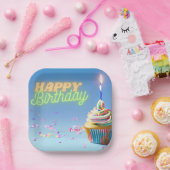 Birthday Cupcake Papieren Bordje (Feest)