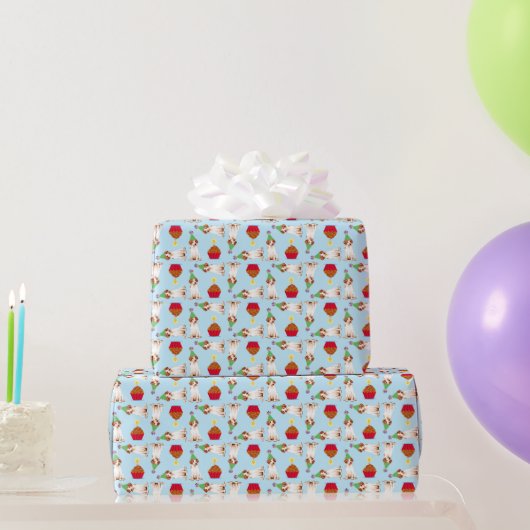 Birthday Cupcake Pointer Wrapping Paper Cadeaupapier (Feestgeschenken)