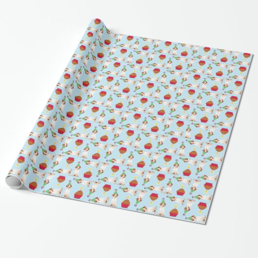 Birthday Cupcake Pointer Wrapping Paper Cadeaupapier (Uitgerold)