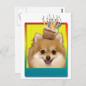 Birthday Cupcake - Pommeren Briefkaart (Voorkant / Achterkant)