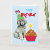 Birthday Cupcake Poodle Kaart (Voorkant)