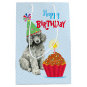 Birthday Cupcake Poodle Medium Cadeauzakje (Voorkant)
