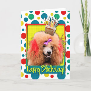 Birthday Cupcake - Poodle - Red Kaart