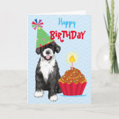 Birthday Cupcake Portugal Water Dog Kaart (Voorkant)