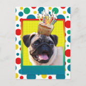 Birthday Cupcake - Pug Briefkaart (Voorkant)