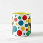 Birthday Cupcake - Pug Tweekleurige Koffiemok (Center)