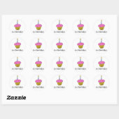 Birthday Cupcake Ronde Sticker (Vel)