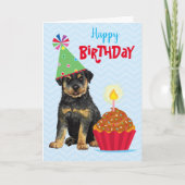 Birthday Cupcake Rottweiler Kaart (Voorkant)
