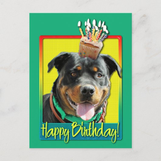 Birthday Cupcake - Rottweiler - SambaParTi Briefkaart (Voorkant)