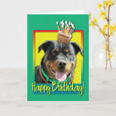 Birthday Cupcake - Rottweiler - SambaParTi Kaart (Gele Bloem)